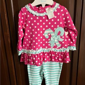 Nursery Rhyme Pink and Aqua Polka Dot Set